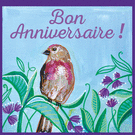Oiseau coloré pour un anniversaire joyeux